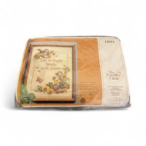 The Creative Circle "Life is Fragile handle with Prayer" Vintage Embroidery Kit‎